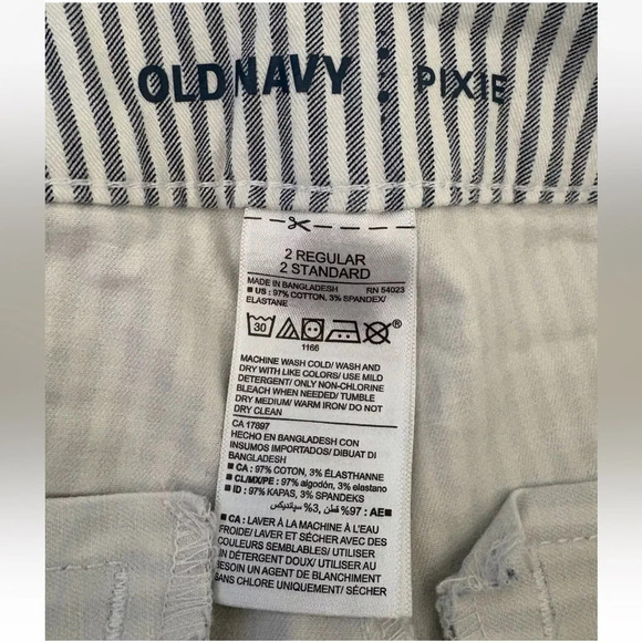 Old Navy Pixie Chino Pants Railroad Stripe Blue White Womens Size 2‎ (788) - Picture 4 of 4